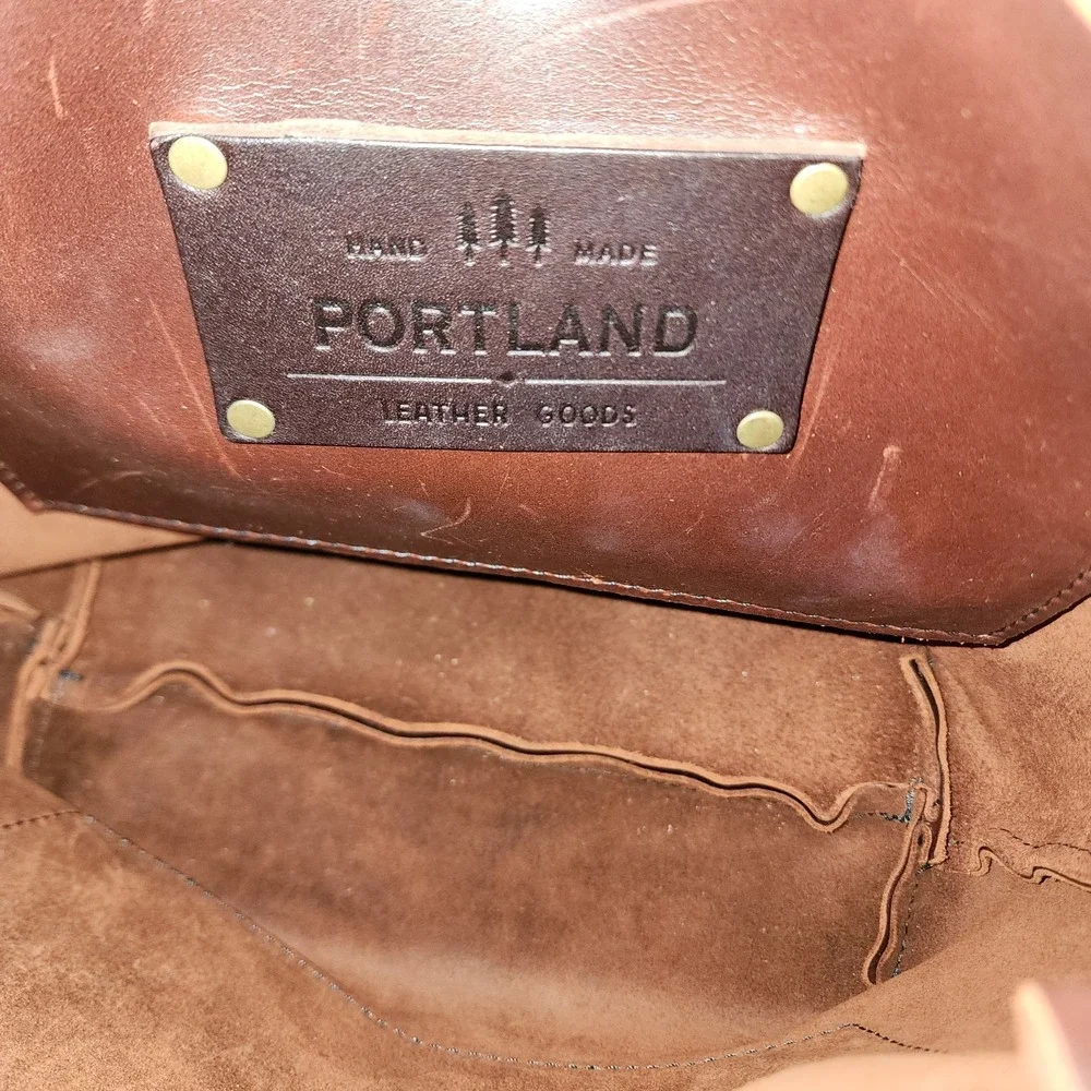 Portland Leather Goods S Zip Tote Brown Full Grain Leather Quiet Luxury